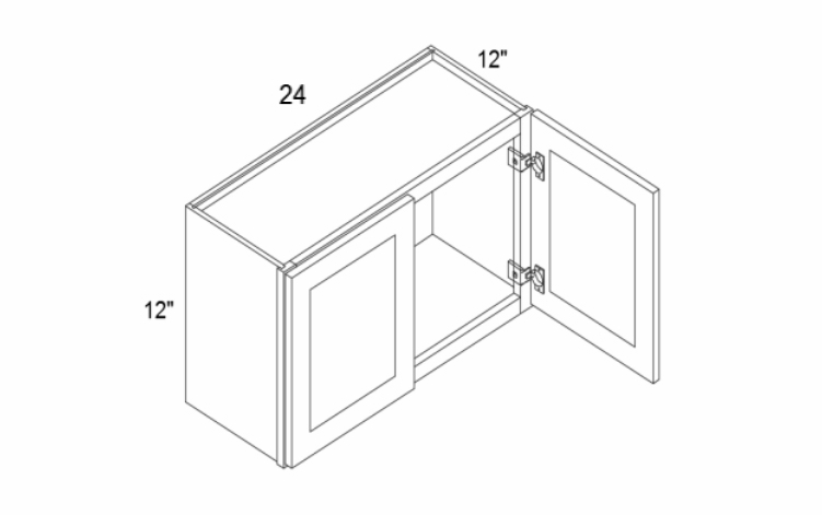 Profile Glacier W2412: 12" Height Wall Cabinet: RTA Kitchen Cabinets