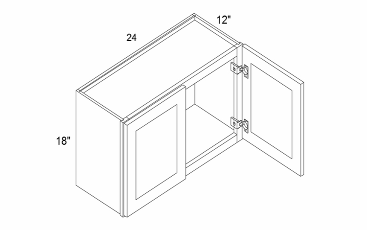 Profile Glacier W2418: 18" Height Wall Cabinet: RTA Kitchen Cabinets