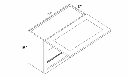 Profile Glacier W3015FUD: Flip Up Door Wall Cabinet Single Door: RTA Kitchen Cabinets