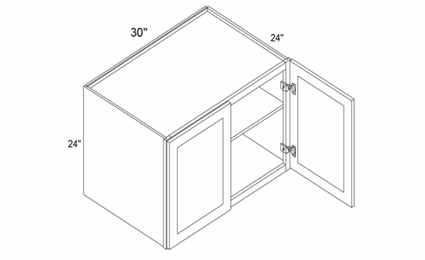 Profile Glacier W302424: 24" Depth Refrigerator Wall Cabinet: RTA Kitchen Cabinets