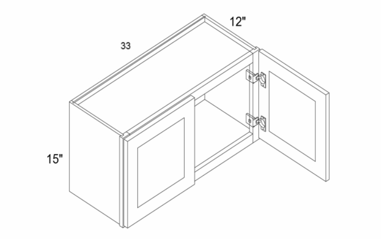 Profile Glacier W3315: 15" Height Wall Cabinet: RTA Kitchen Cabinets