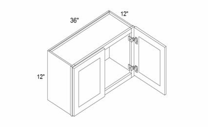 Profile Glacier W3612: 12" Height Wall Cabinet: RTA Kitchen Cabinets