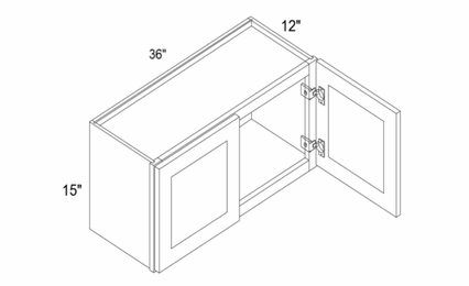 Profile Glacier W3615: 15" Height Wall Cabinet: RTA Kitchen Cabinets