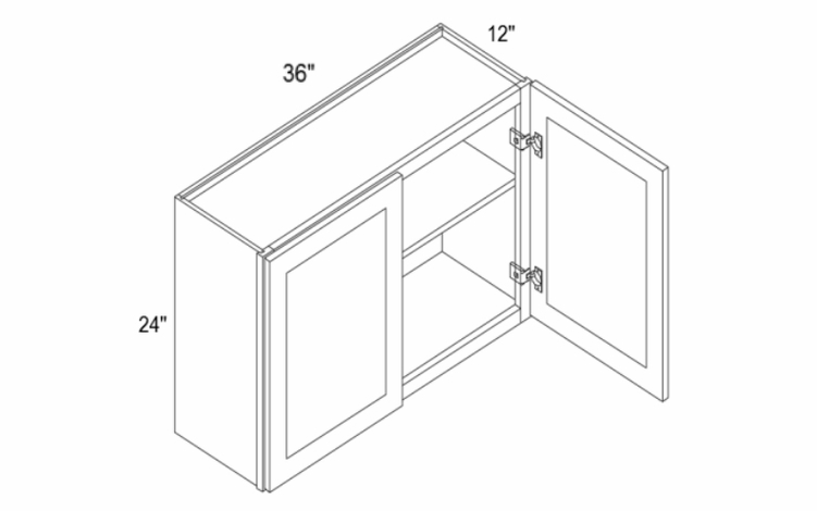 Profile Glacier W3624: 24" Height Wall Cabinets: RTA Kitchen Cabinets