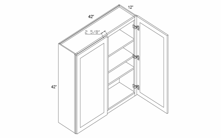 Profile Glacier W4242: 42" Height Wall Cabinet: RTA Kitchen Cabinets