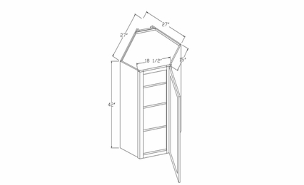 Profile Glacier WDC274215: Wall Diagonal Corner Wall Cabinet: RTA Kitchen Cabinets