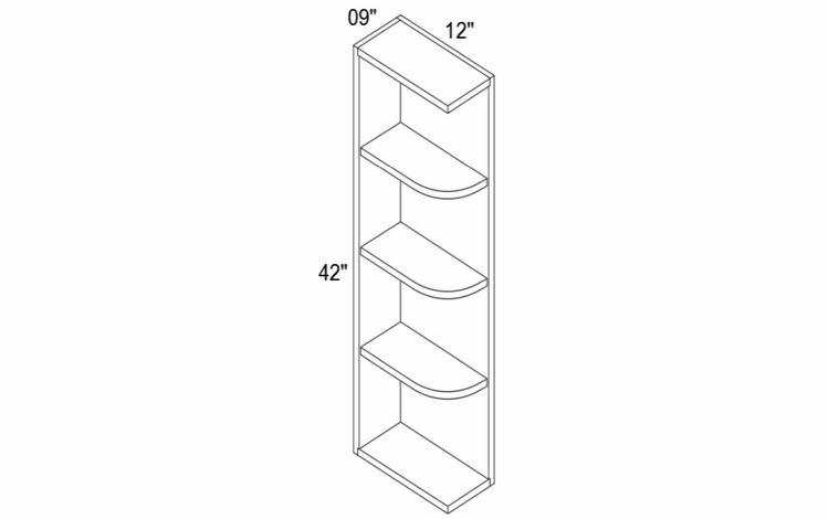 Profile Glacier WOES0942: Wall Open End Shelf Cabinet: RTA Kitchen Cabinets