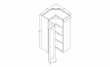 Profile Glacier WPC2442: Wall Pie Cut Wall Cabinet: RTA Kitchen Cabinets