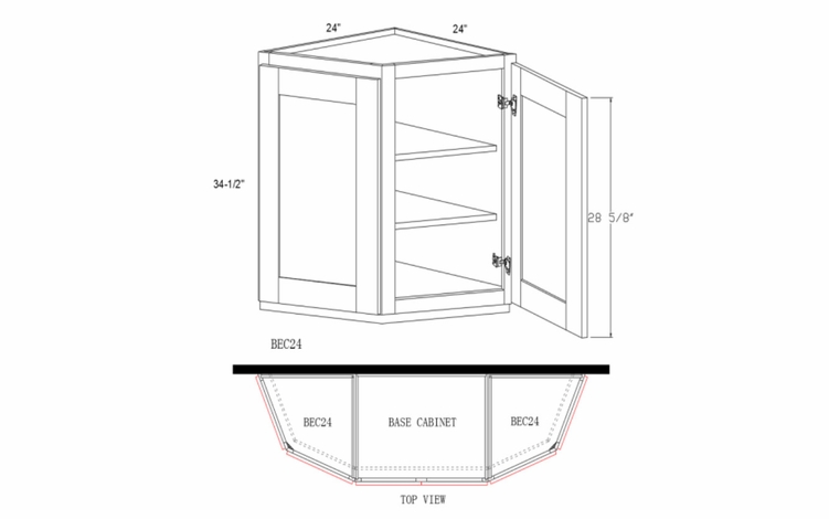 Profile Maple BEC24: Base End Cabinet: RTA Kitchen Cabinets