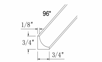 Profile Maple ICM8: Inside Corner Molding: RTA Kitchen Cabinets
