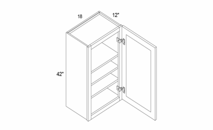 Profile Maple W1842: 42" Height Wall Cabinet: RTA Kitchen Cabinets