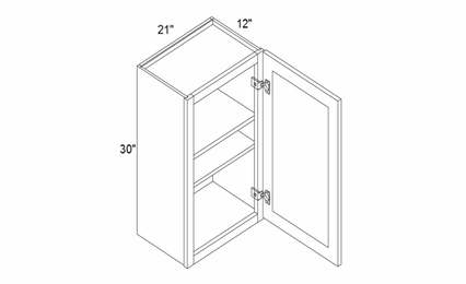 Profile Maple W2130: 30" Height Wall Cabinet: RTA Kitchen Cabinets