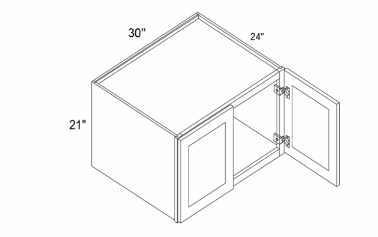Profile Maple W302124: 24" Depth Refrigerator Wall Cabinet: RTA Kitchen Cabinets