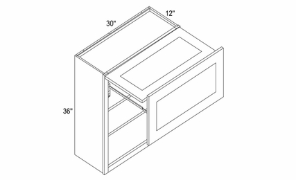 Profile Maple W3036FUD: Flip Up Door Wall Cabinet Double Doors: RTA Kitchen Cabinets