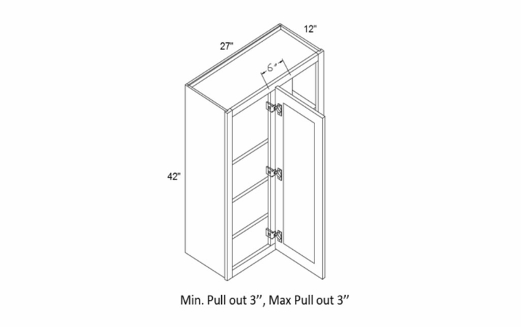 Profile Maple WBC2742: Wall Blind Corner Cabinet: RTA Kitchen Cabinets