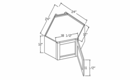 Profile Maple WDC2412: Wall Diagonal Corner Wall Cabinet: RTA Kitchen Cabinets
