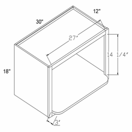 Profile Maple WM3018: Wall Microwave Cabinet: RTA Kitchen Cabinets