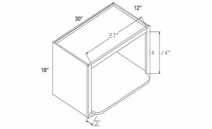 Profile Maple WM3018: Wall Microwave Cabinet: RTA Kitchen Cabinets