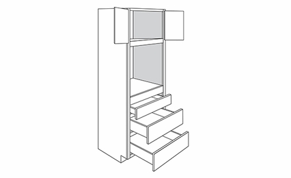 quincy-espresso 3 Drawer 2 Door Oven Cabinets
