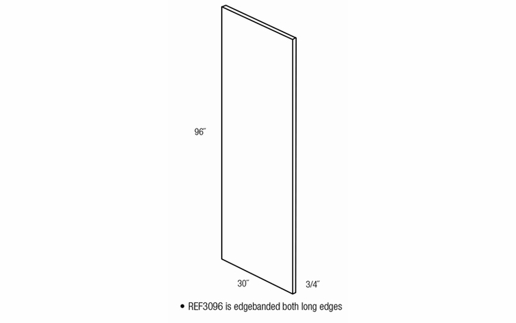 REF3096: Refrigerator End Panel: Yarmouth Slab RTA Kitchen Cabinet
