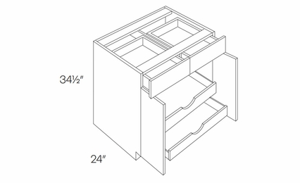 Richmond Stone B42-POS2: 2 Door, 2 Drawer Base Cabinet With 2 Pull Out Shelves: Assembled Kitchen Cabinets