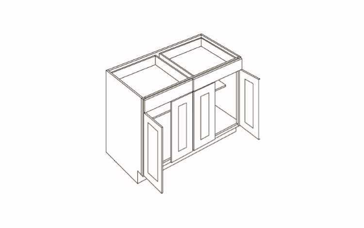 Richmond Stone B48: 4 Door, 2 Drawer Base Cabinet: Assembled Kitchen Cabinets
