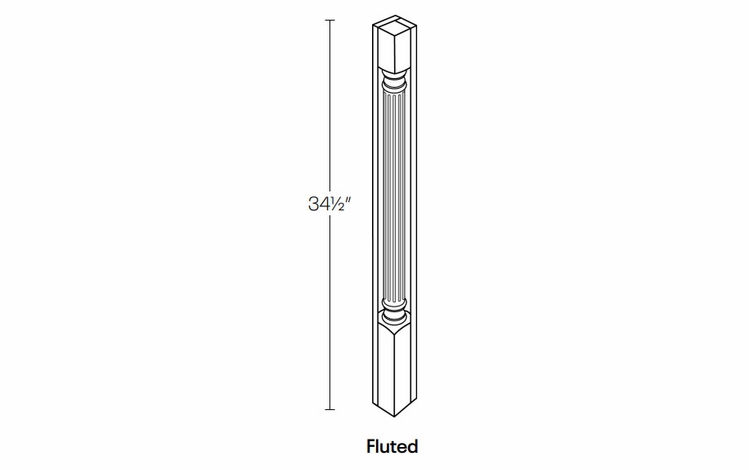 Richmond Stone POST-F-CR: Fluted Corner Post: Assembled Kitchen Cabinets