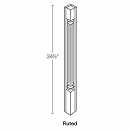 Richmond Stone POST-F-CR: Fluted Corner Post: Assembled Kitchen Cabinets