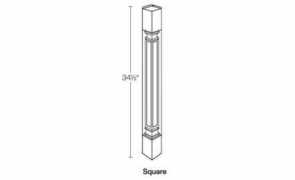 Richmond Stone POST-S-CR: Square Corner Post: Assembled Kitchen Cabinets