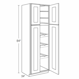 Richmond Stone UC2424X84-POS3: Utility Cabinet With 3 Pull Out Shelves: Assembled Kitchen Cabinets