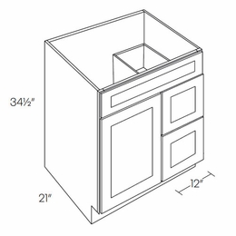 Richmond Stone V30DR: Vanity Base Cabinet, Right Drawers: Assembled Kitchen Cabinets