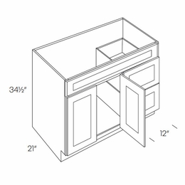 Richmond Stone V36DR: Vanity Base Cabinet, Right Drawers: Assembled Kitchen Cabinets