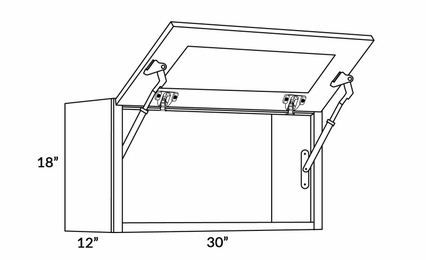 Richmond White 3018-HD: Wall Cabinet With Horizontal Doors: Assembled Kitchen Cabinets