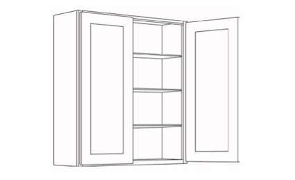 Richmond White 3342: Double Door Wall Cabinet: Assembled Kitchen Cabinets