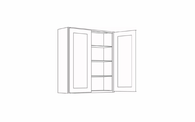 Richmond White 3342: Double Door Wall Cabinet: Assembled Kitchen Cabinets