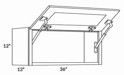 Richmond White 3612-HD: Wall Cabinet With Horizontal Doors: Assembled Kitchen Cabinets