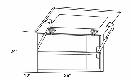 Richmond White 3624-HD: Wall Cabinet With Horizontal Doors: Assembled Kitchen Cabinets
