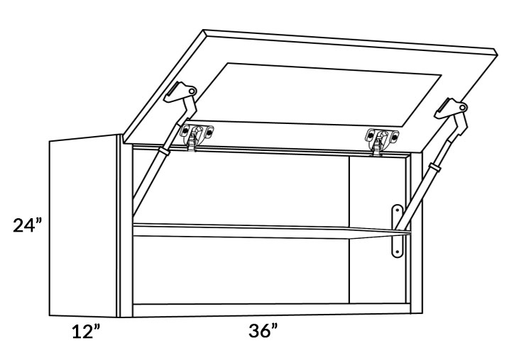Richmond White 3624HD Wall With Horizontal Doors Pre