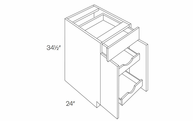 Richmond White B24-POS2: 2 Door, 1 Drawer Base Cabinet With 2 Pull Out Shelves: Assembled Kitchen Cabinets