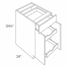 Richmond White B24-POS2: 2 Door, 1 Drawer Base Cabinet With 2 Pull Out Shelves: Assembled Kitchen Cabinets