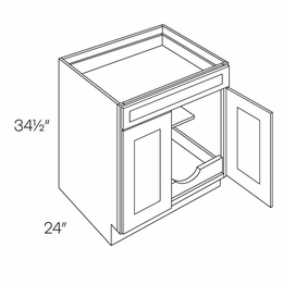 Richmond White B27-POS1: 2 Door, 1 Drawer Base Cabinet With 1 Pull Out Shelf: Assembled Kitchen Cabinets