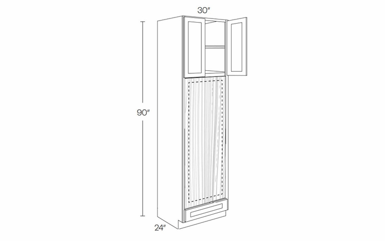 Richmond White OVD3090: Double Oven Cabinet: Assembled Kitchen Cabinets
