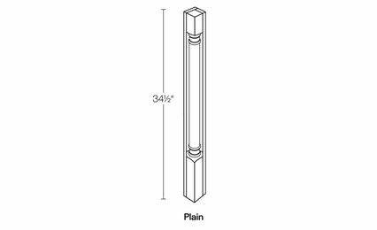Richmond White POST-P-CR: Plain Corner Post: Assembled Kitchen Cabinets