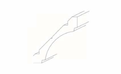 Richmond White RCRMC: Coved Royal Crown Molding: Assembled Kitchen Cabinets