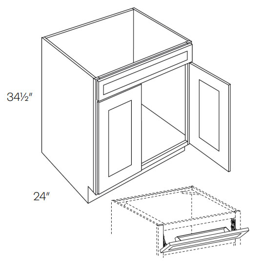 Richmond White SB24TOT Sink Base With TiltOut Tray Pre