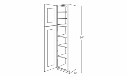 Richmond White UC1524X84L: Utility Cabinet With Door Hinged Left: Assembled Kitchen Cabinets