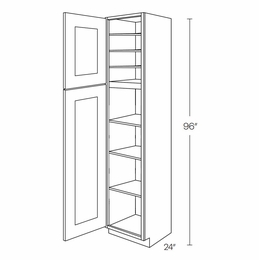 Richmond White UC1524X96L: Utility Cabinet With Door Hinged Left: Assembled Kitchen Cabinets