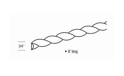 RM8: Rope Molding: Amesbury White RTA Kitchen Cabinet