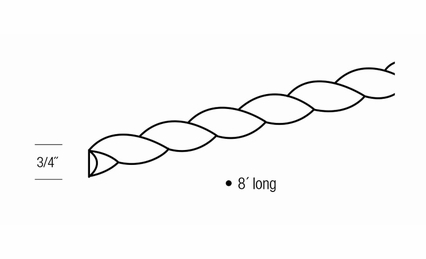 RM8: Rope Molding: Yarmouth Slab RTA Kitchen Cabinet