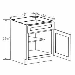 RTA Floral White ADA-B15: ADA Base Cabinet: RTA Kitchen Cabinets